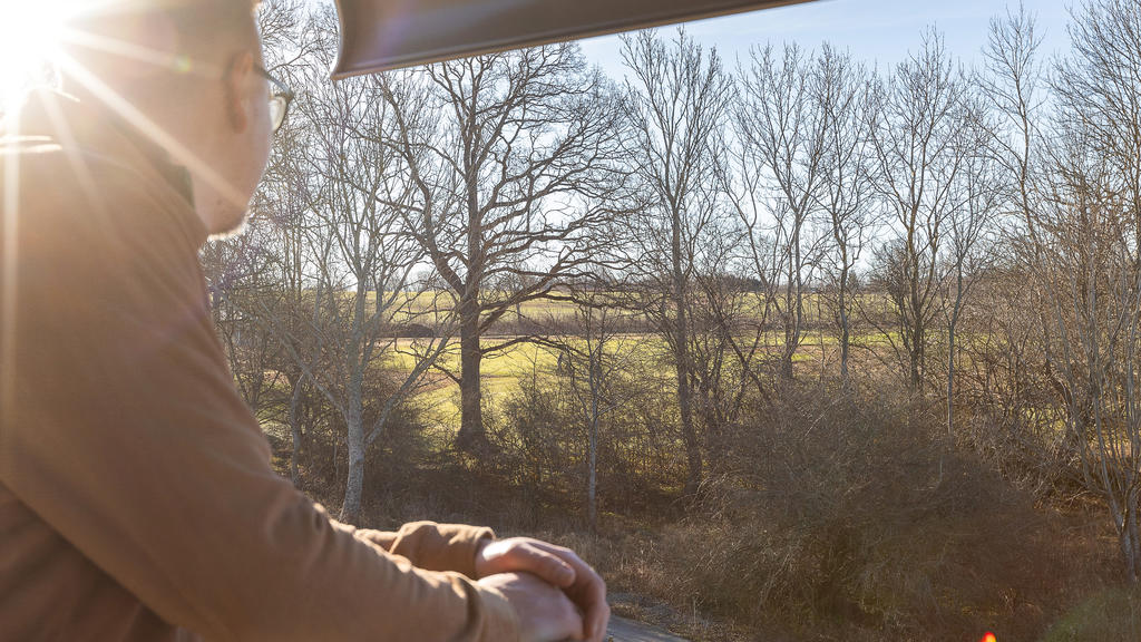 Utsikt mot green på hål 4 på Långe Jan!