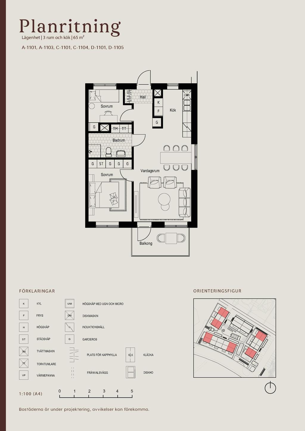 Planritning lgh D-1105