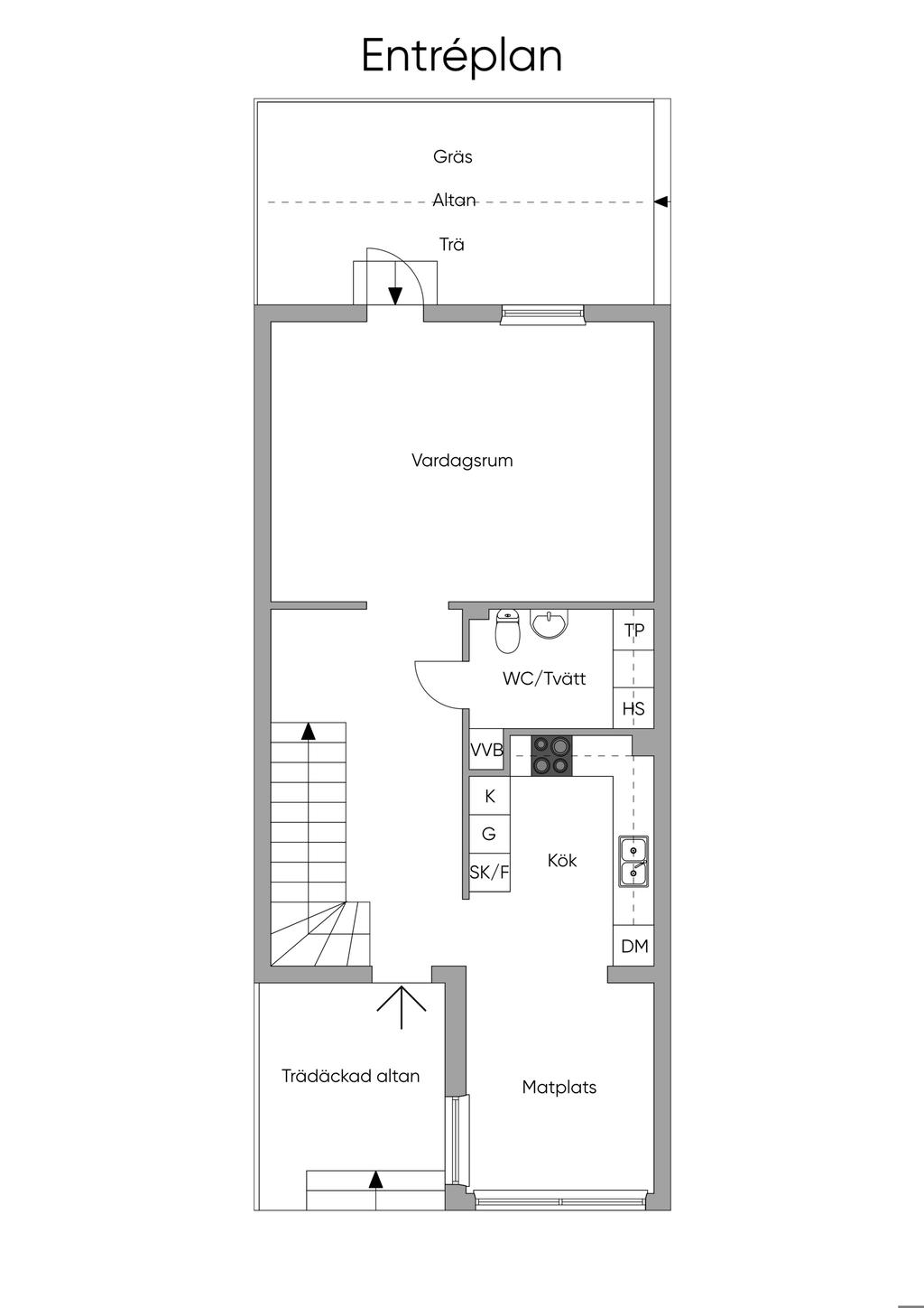 Planlösning, entréplan