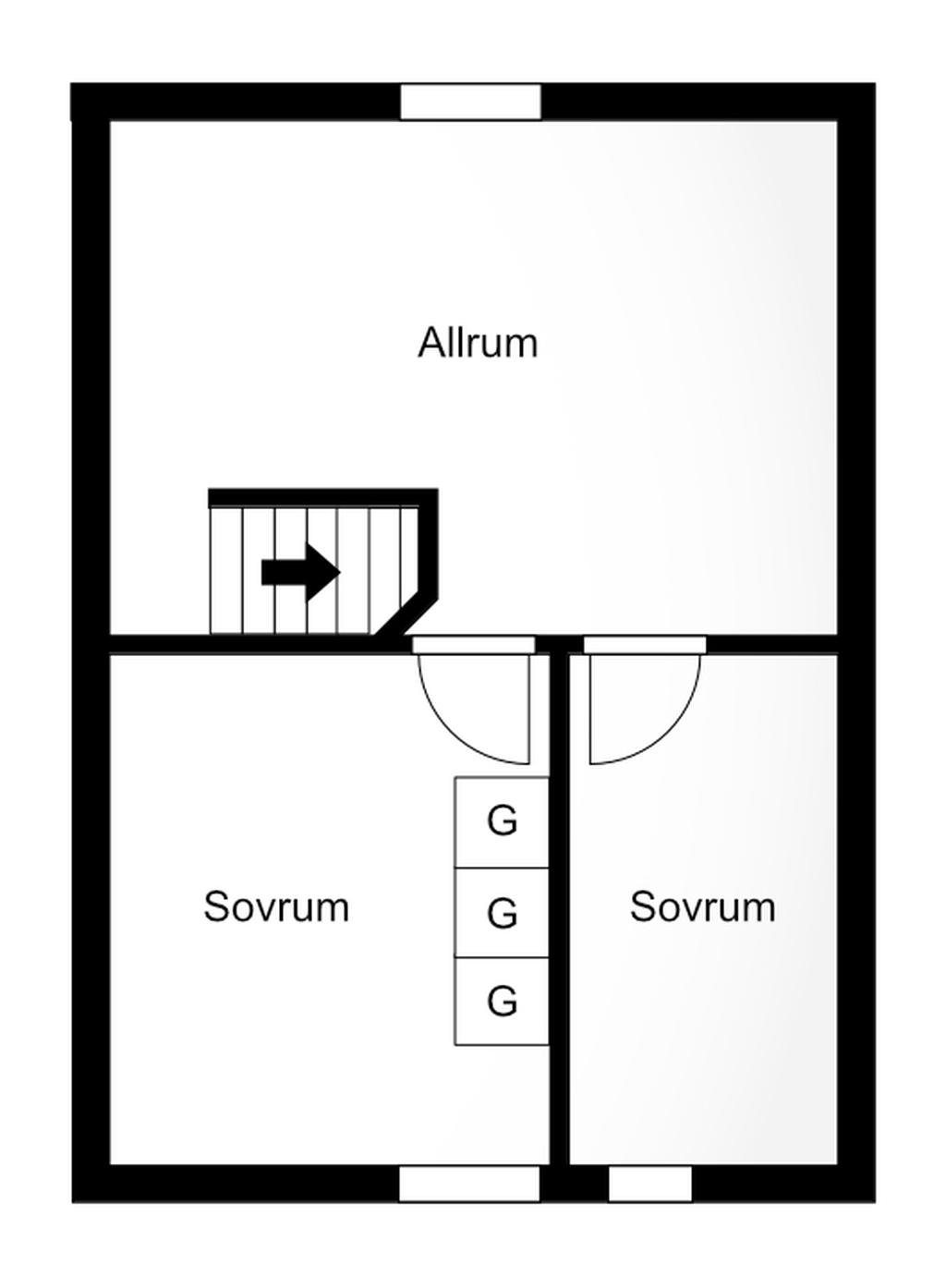Planlösning övre plan