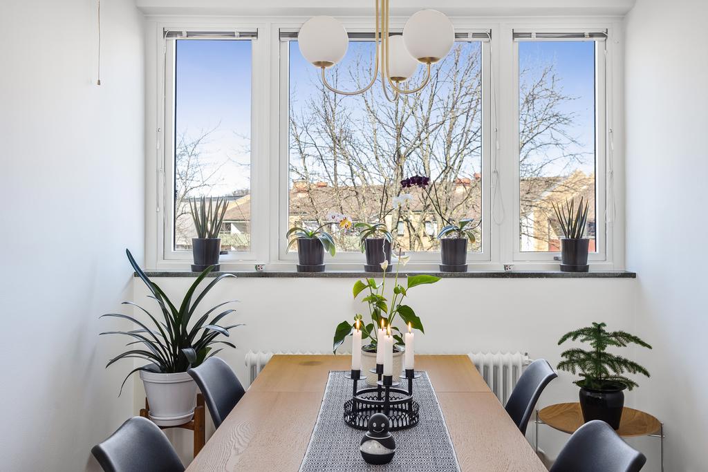 Generöst ljusinsläpp vid matplatsen
