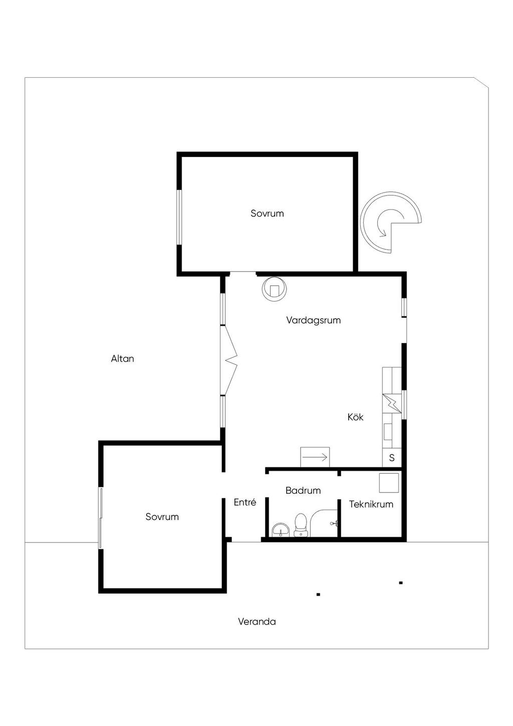 Planritning, nedre plan