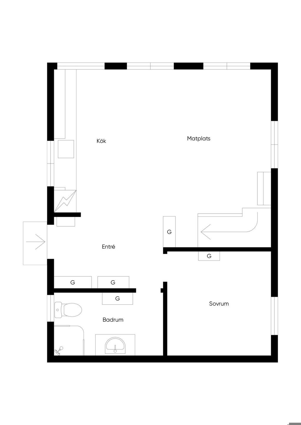 Planlösning - Huvudstugan