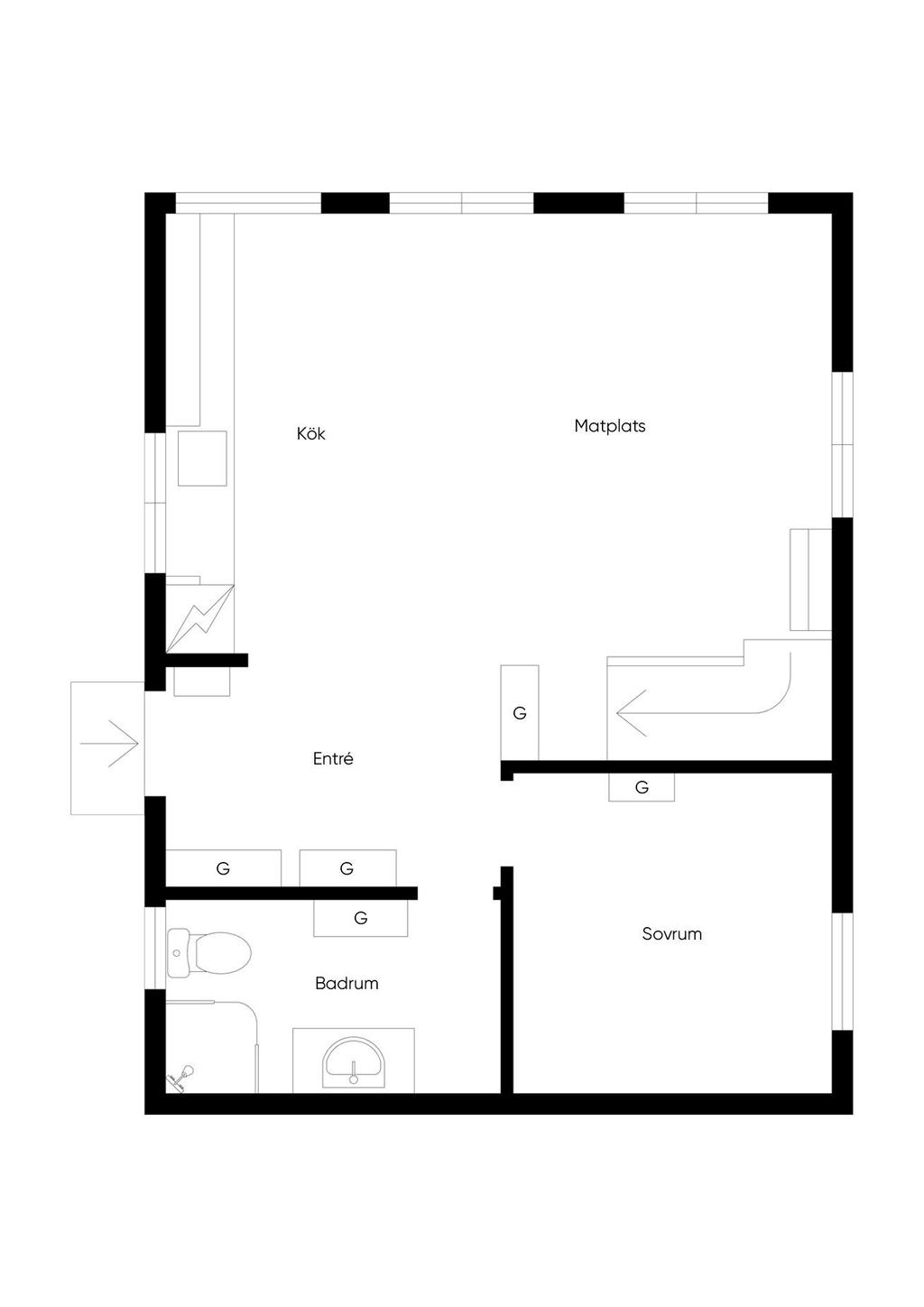Planlösning - Huvudstugan