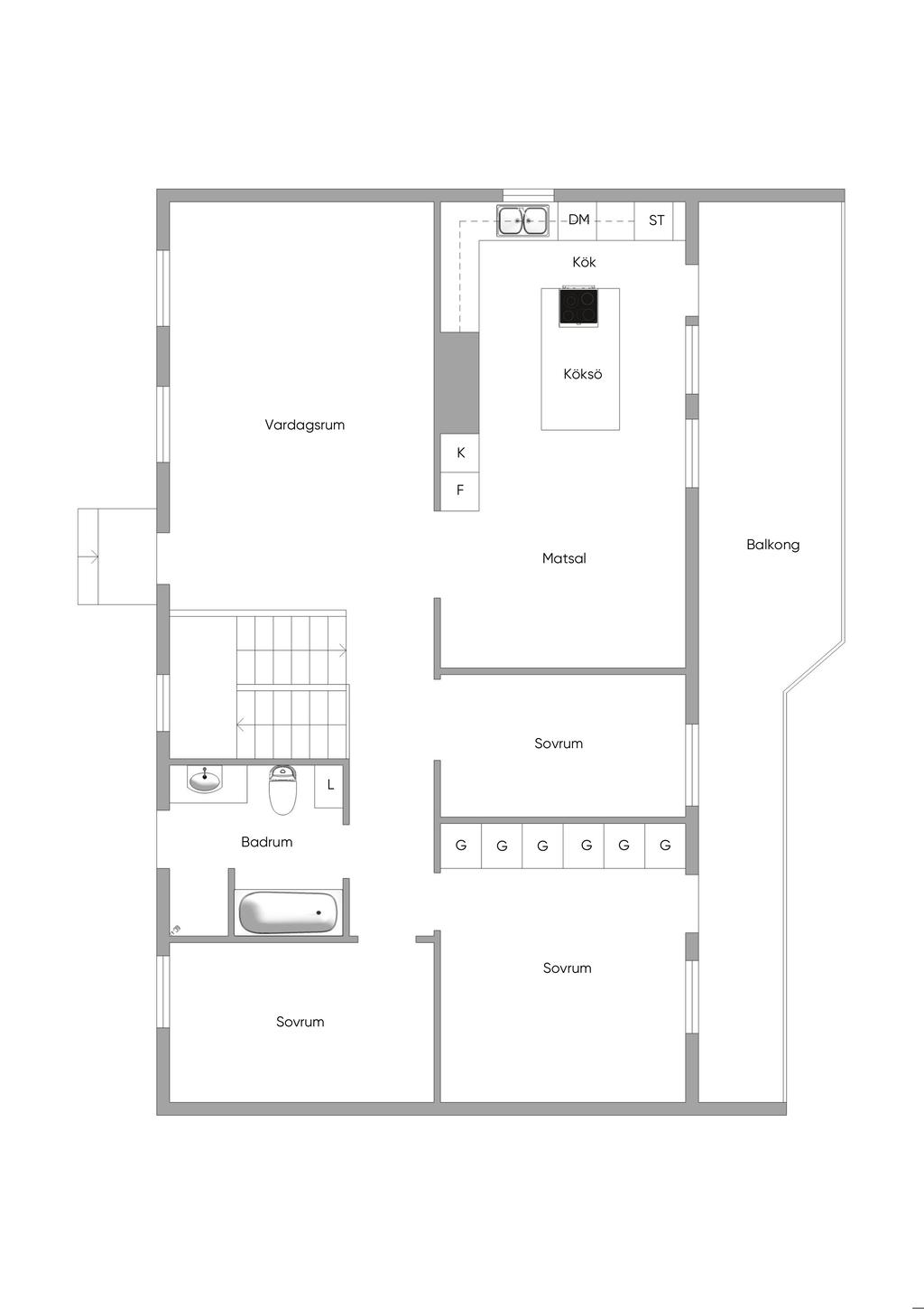 Övre plan (alternativ planlösning)