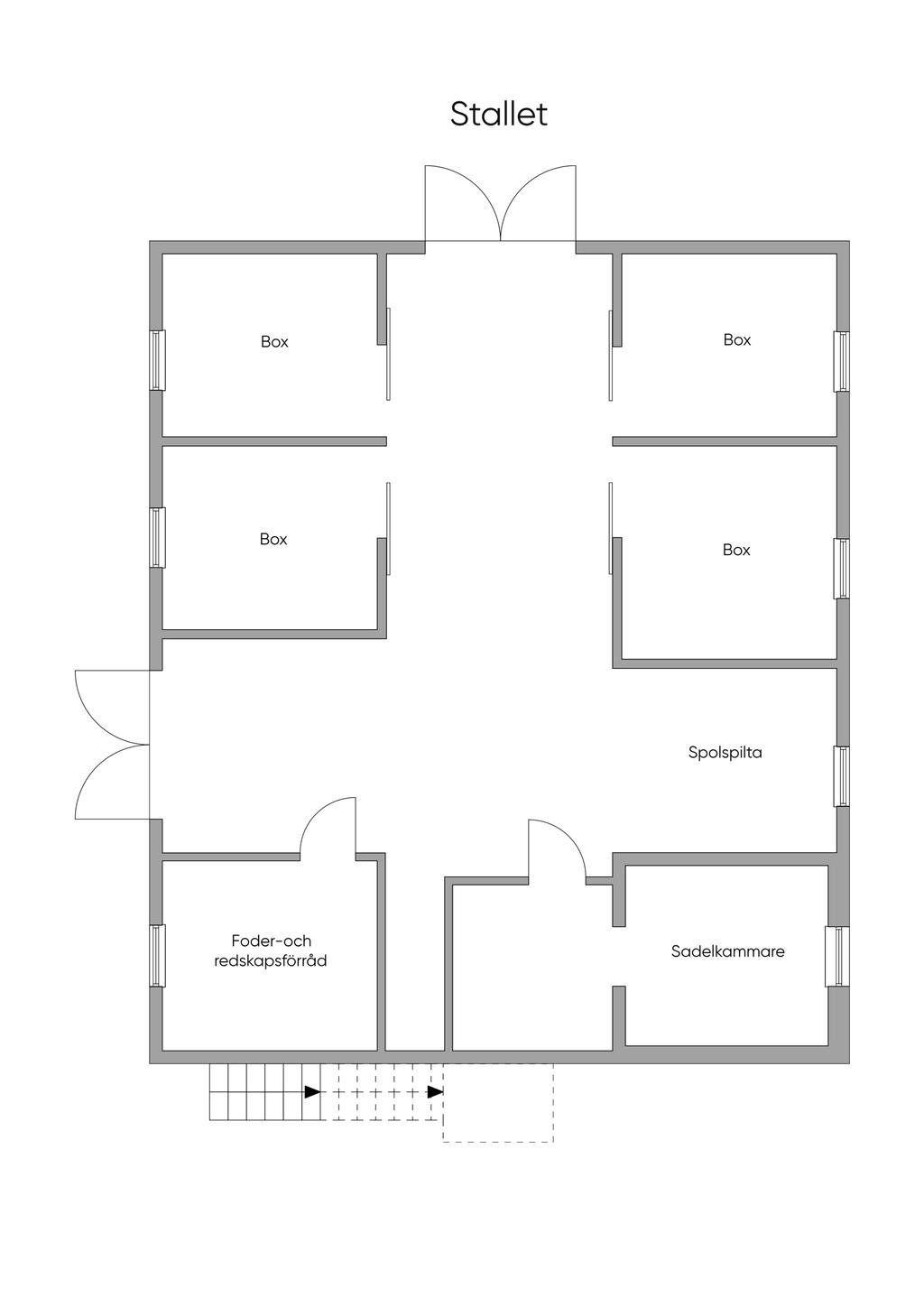 Planlösning Garage och Lägenhet 
