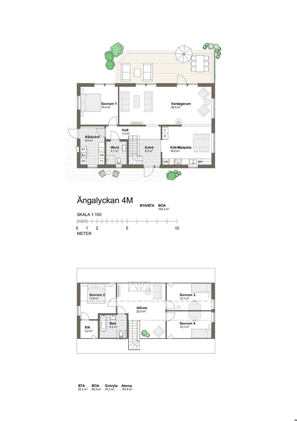 Planlösning - Villa Ängalyckan