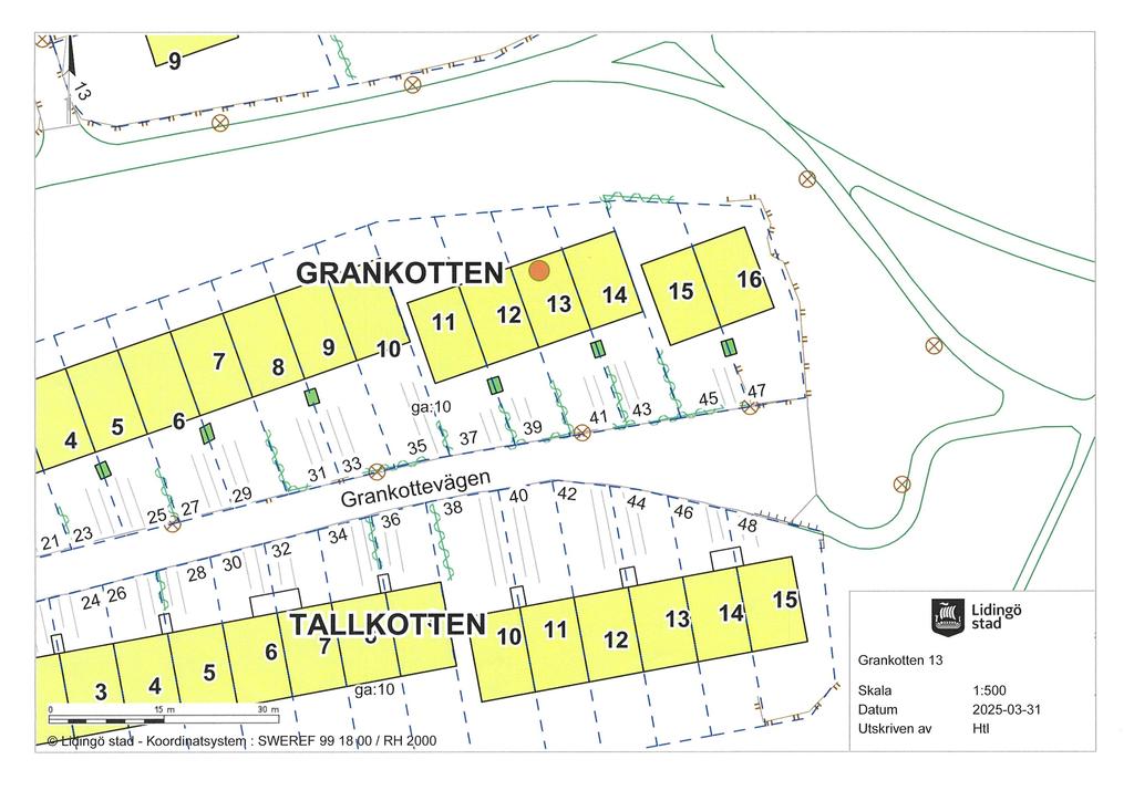 Tomtkarta Grankottevägen 41 i Lidingö