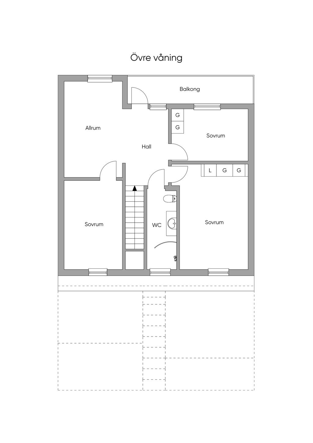 Planlösning övre våning