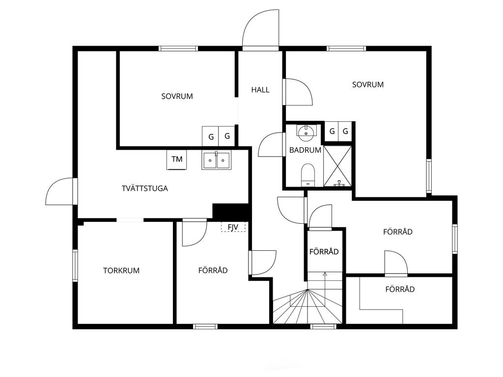 Planritning nedervåning