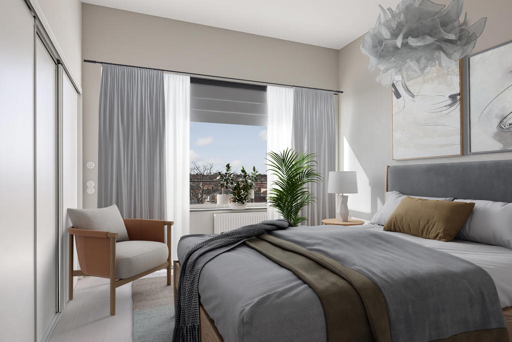 Sovrum -  inspirationsbild digital styling