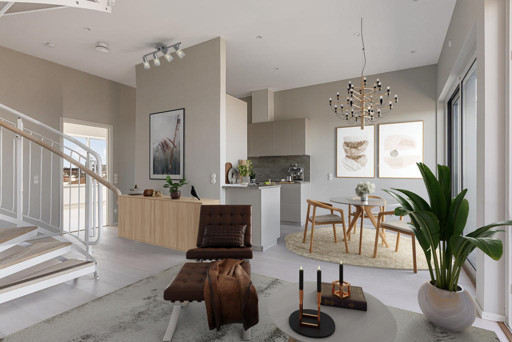 Allrum / kök -  inspirationsbild digital styling