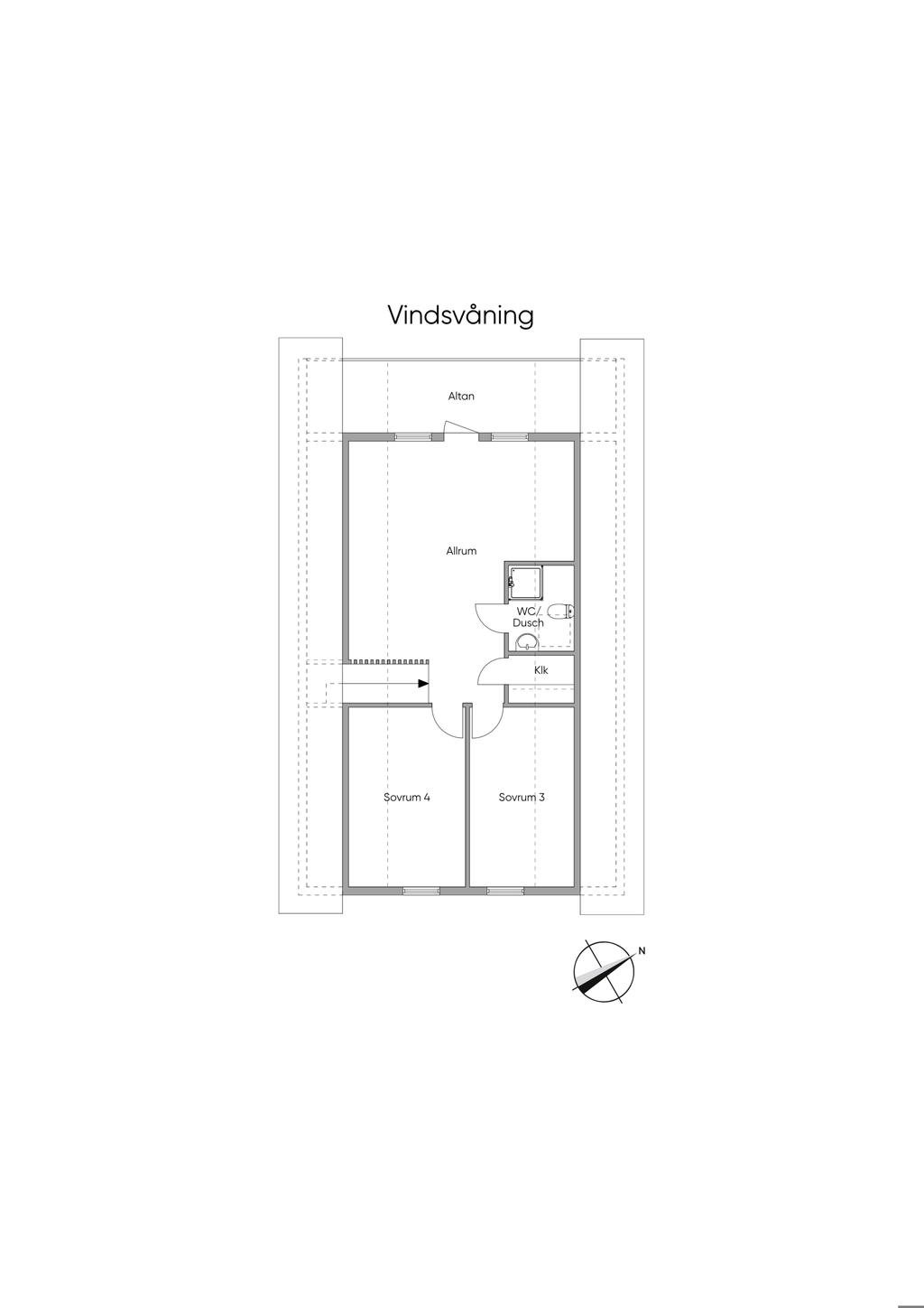 Planritning övre plan 2 D