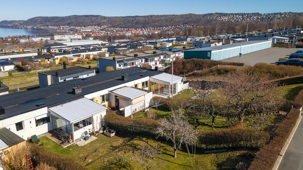 Härlig trädgård på baksidan
