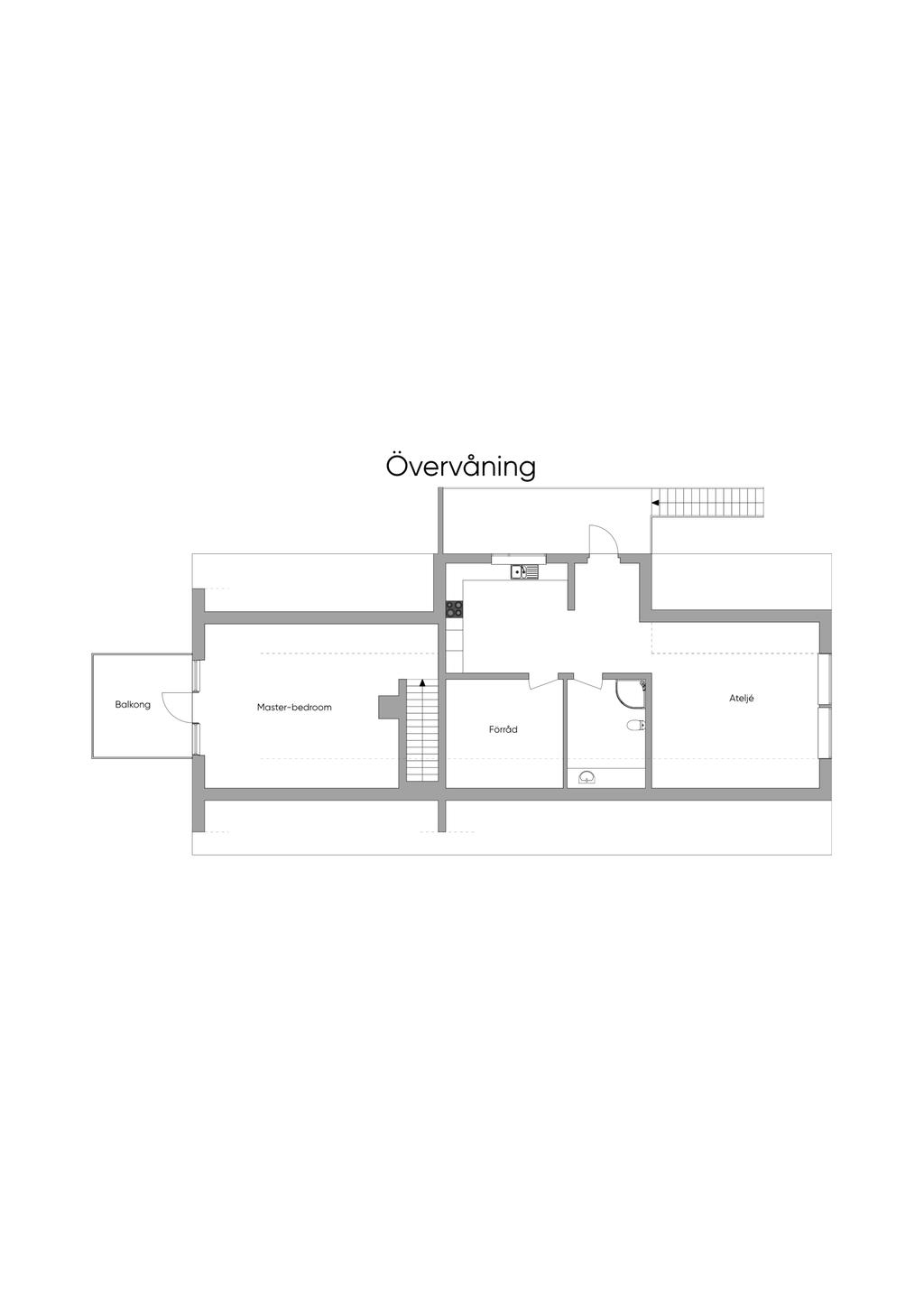 Planritning övre plan