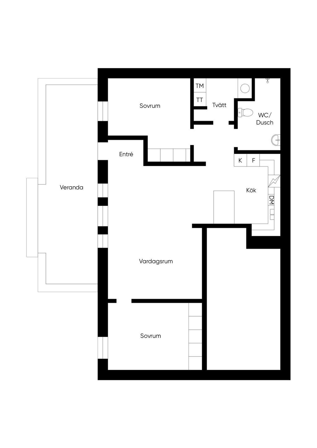 Tänkt planlösning -Entréplan