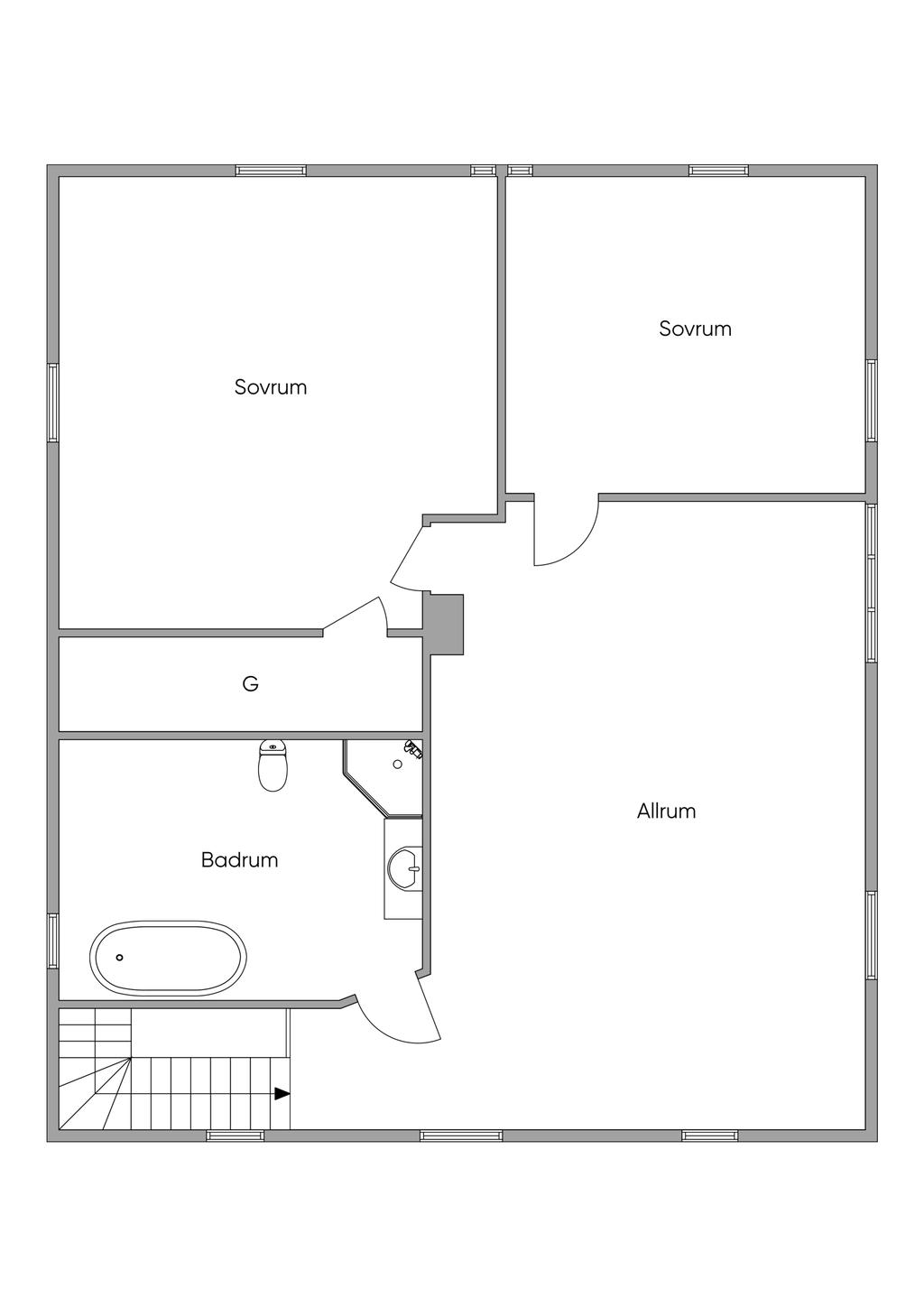 Planlösning övre plan