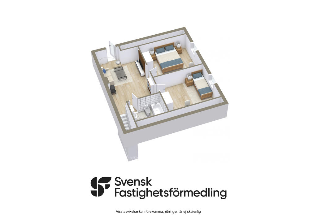 Planritning övervåning 3D