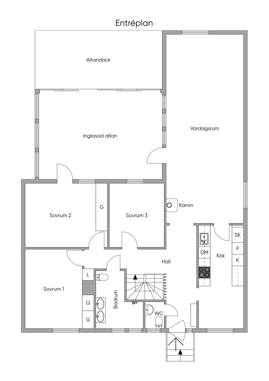 Planlösning, entréplan