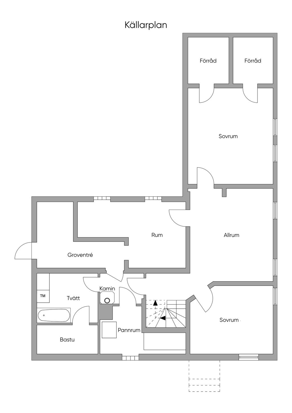 Planlösning, källarplan