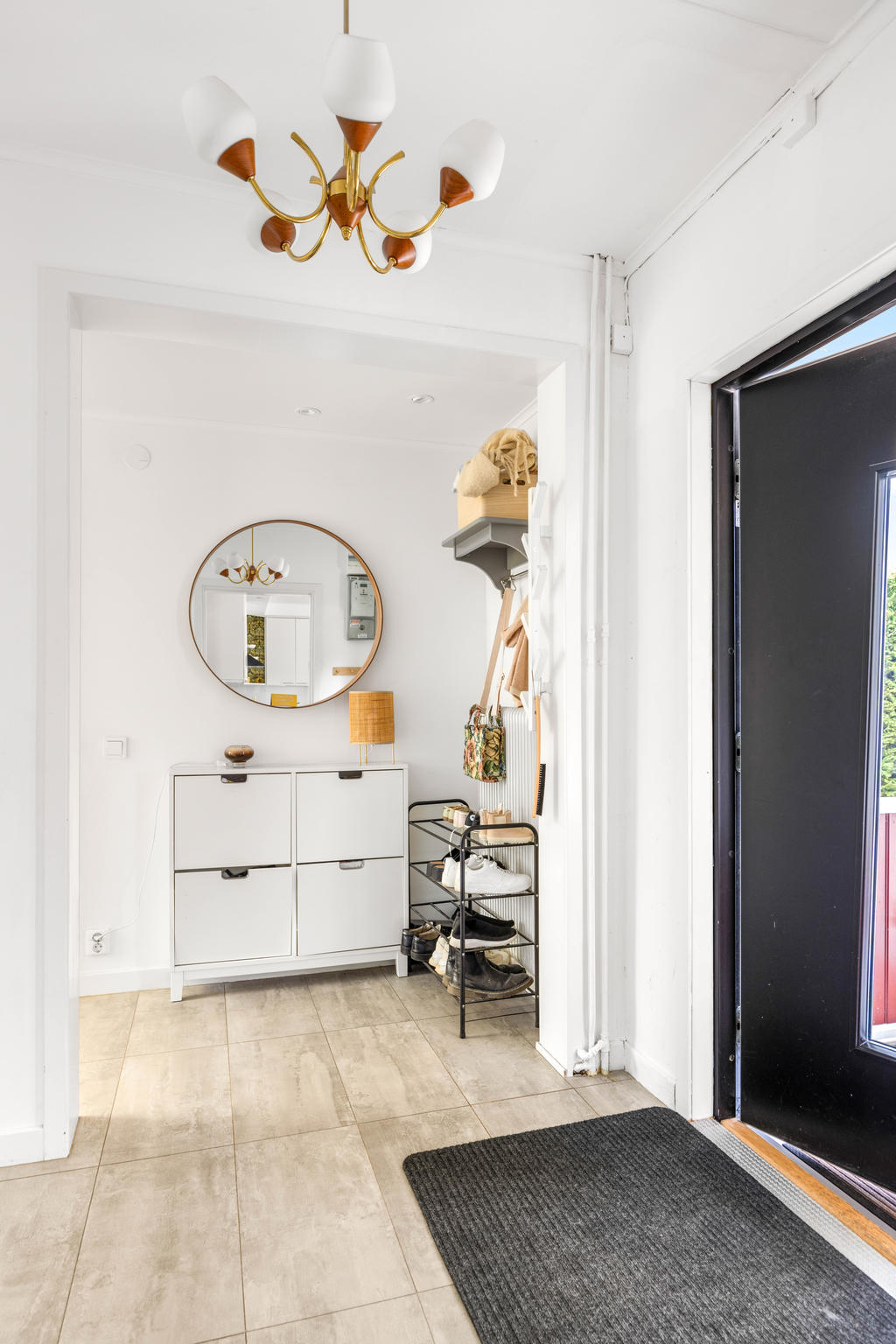 Hall med klinkergolv