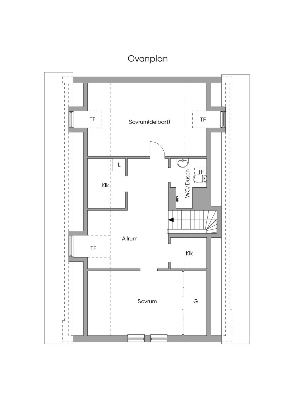 Planritning 2D Ovanvåning
