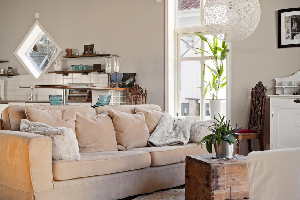 Soffhörna i vardagsrummet.