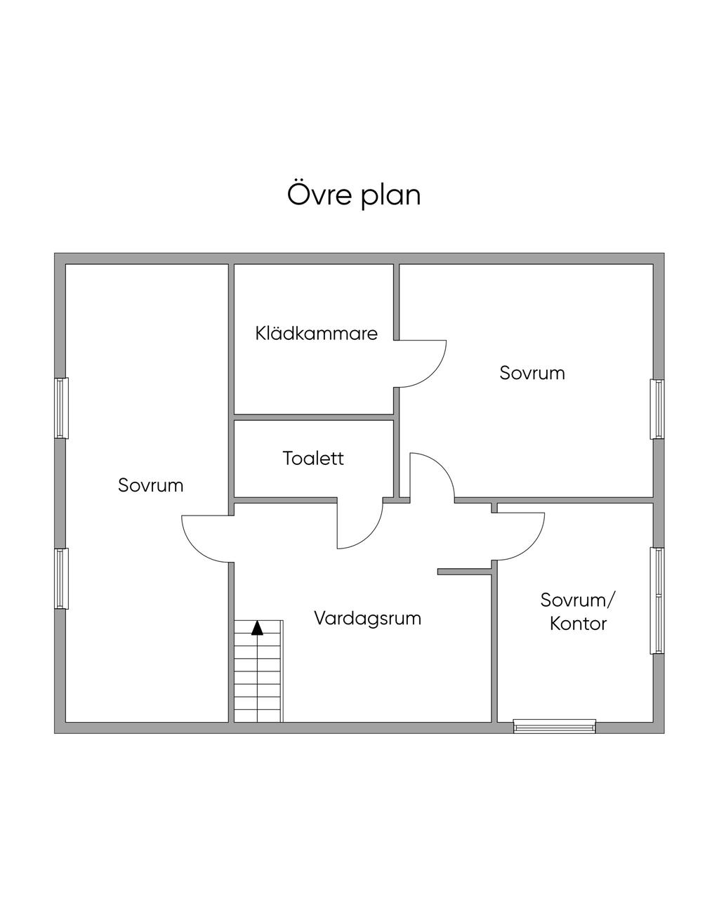 Planlösning övre plan 