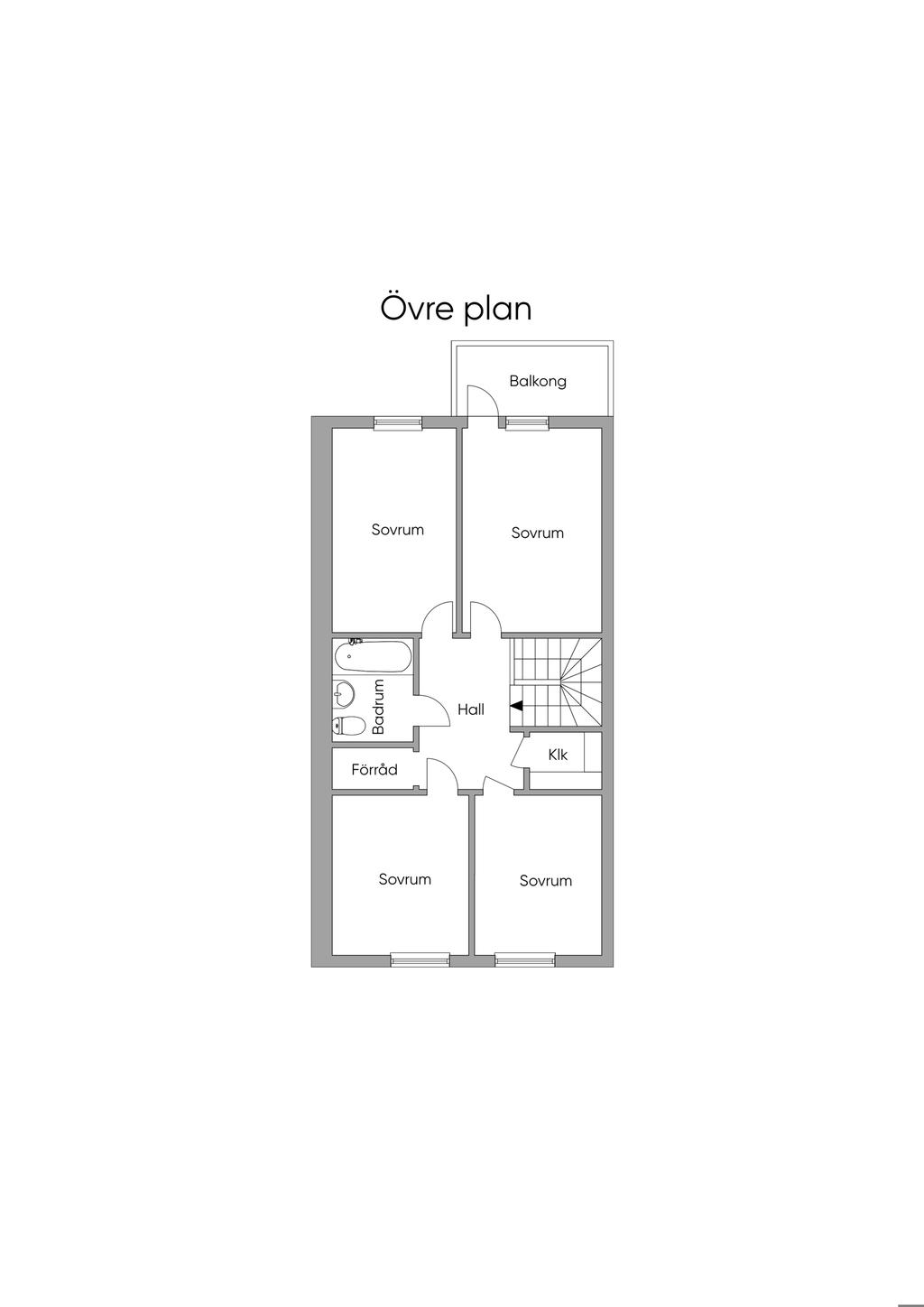 Planritning övre plan
