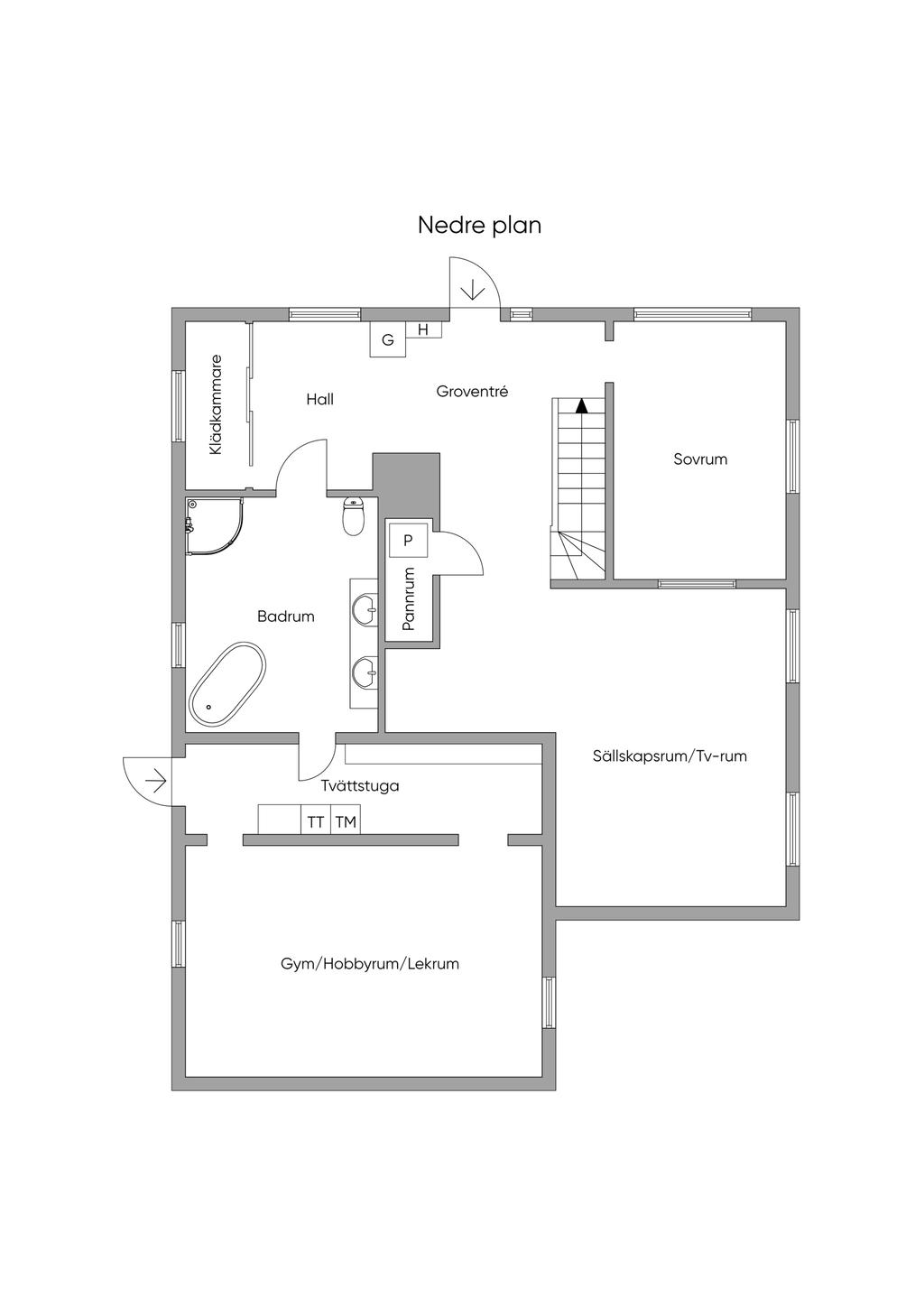 Planskiss Nedre Plan 2D