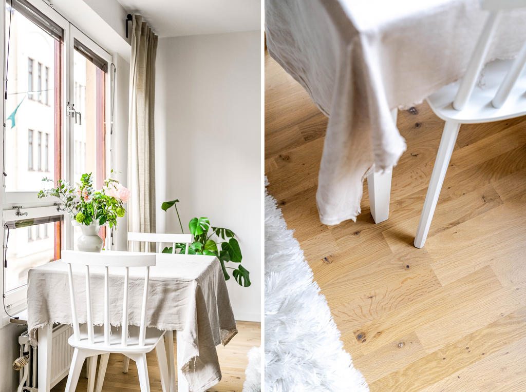 Matplats intill fönstret