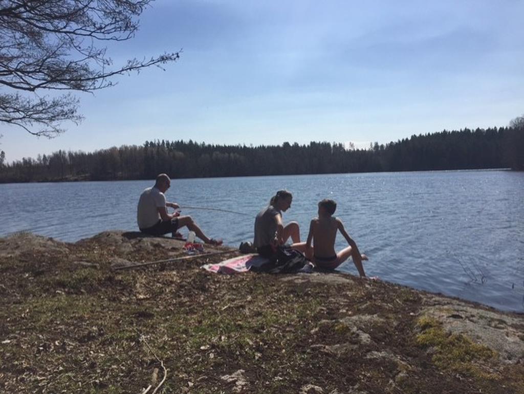 Säljarens bild från klippan nere vid sjön