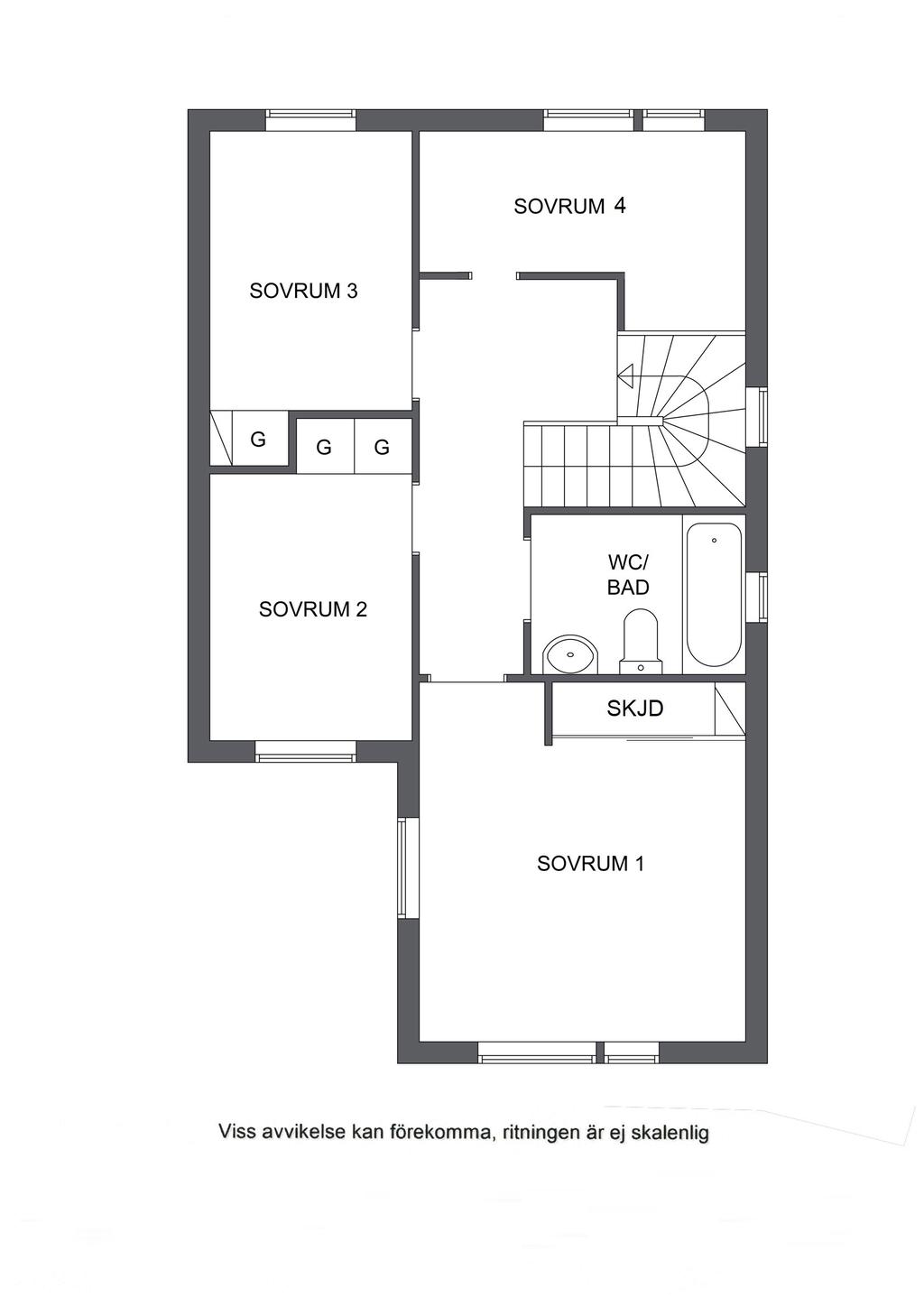 Planlösning övre plan