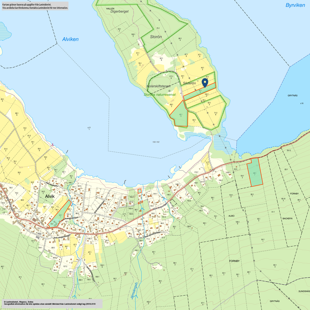 LEKSAND ALVIK 48:1 (se övrig utspridd mark, rödmarkerat på kartan)