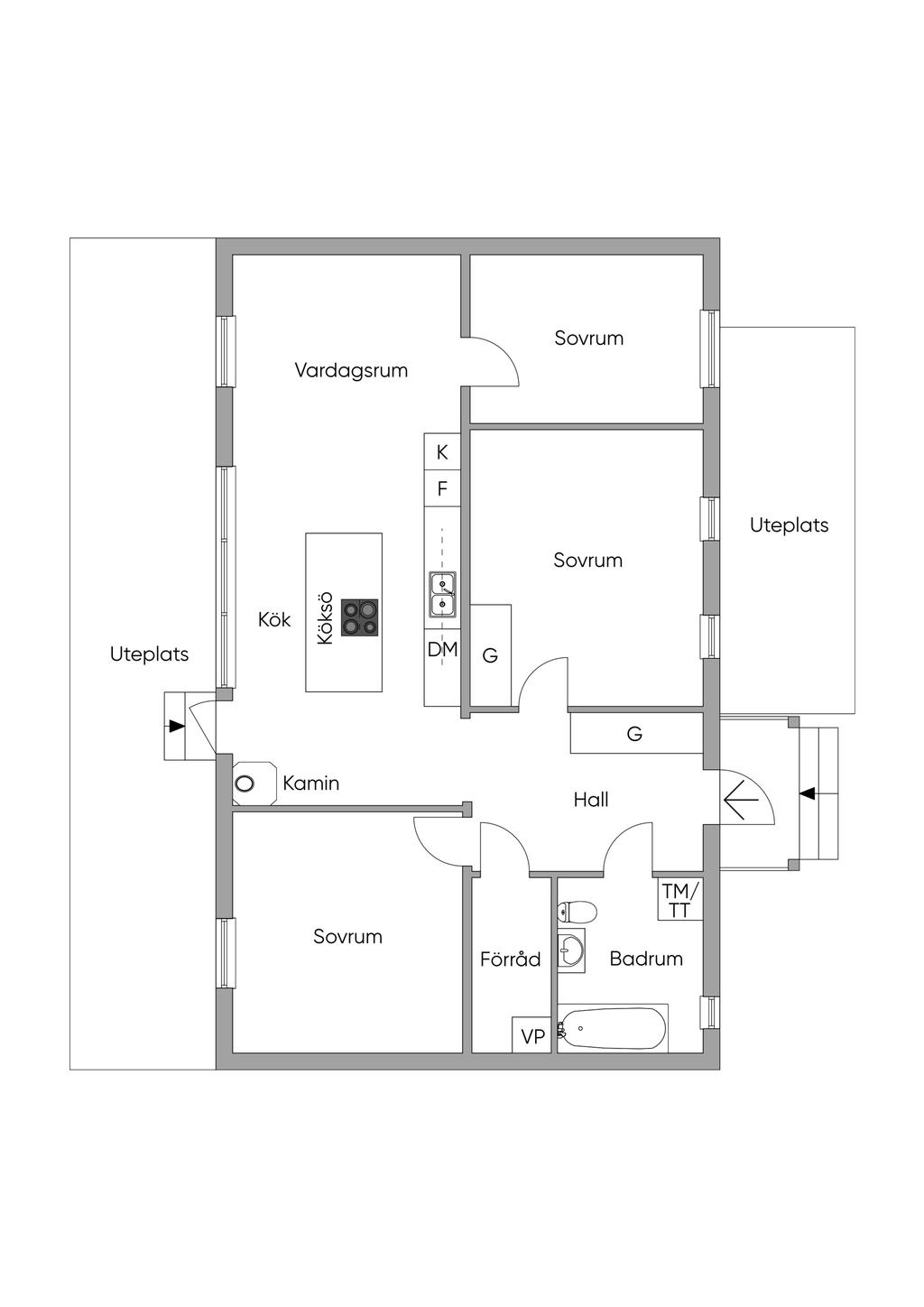 Planritning bostadshus