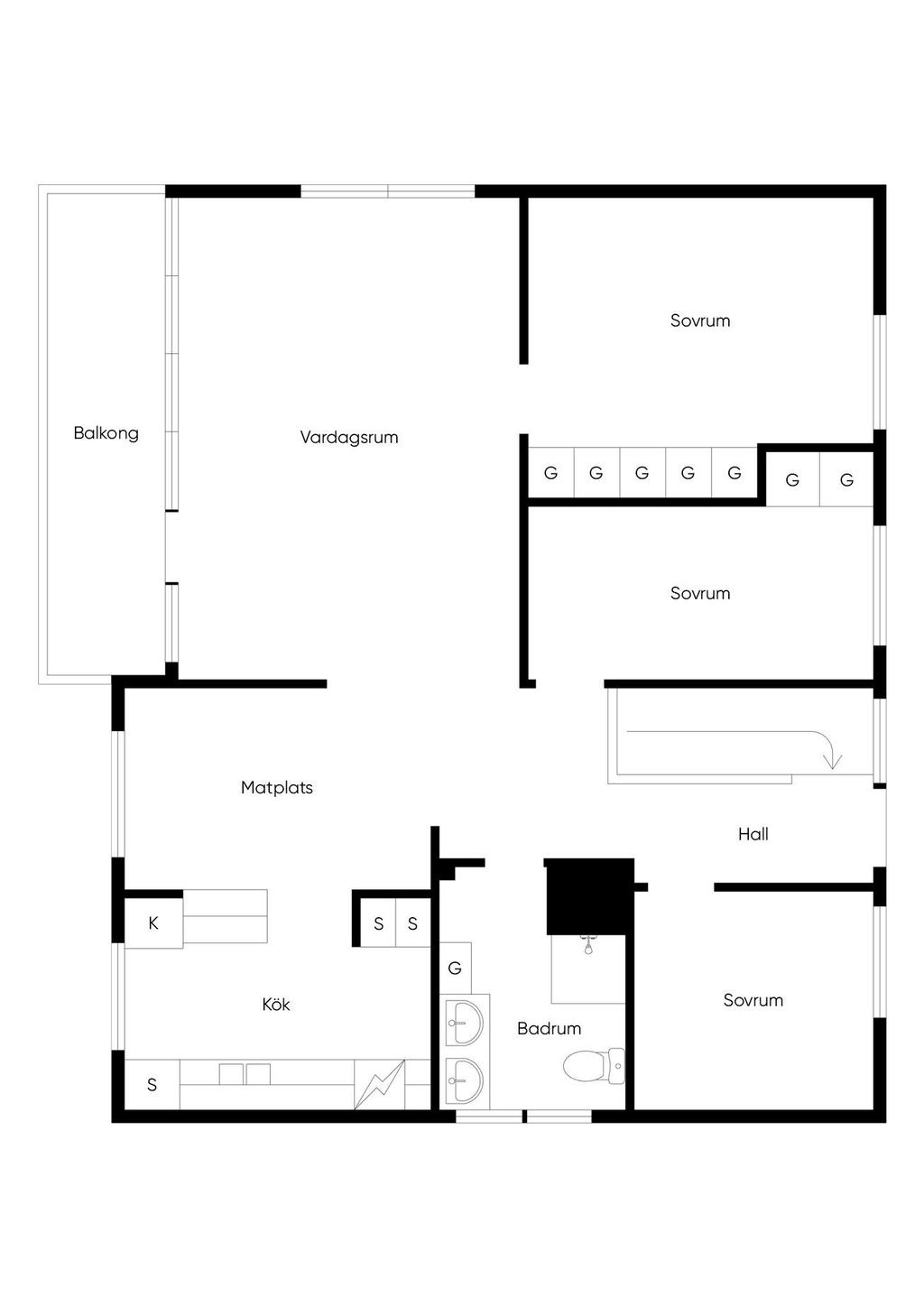 Planritning, övre plan