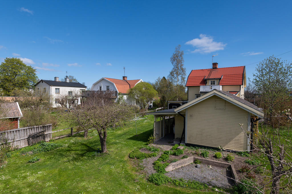 Fin trädgårdstomt med äppelträd
