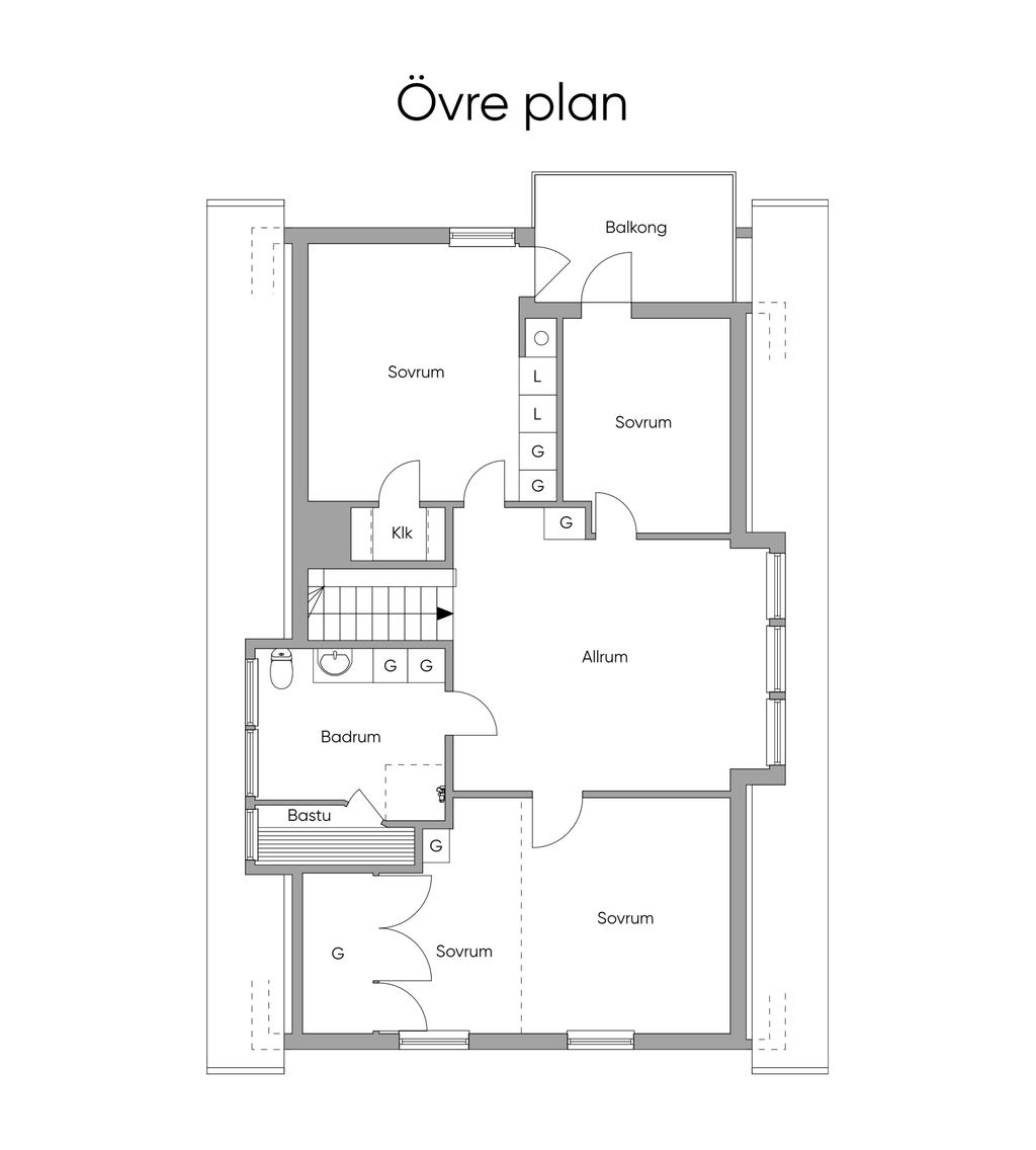 Planlösning Övre plan