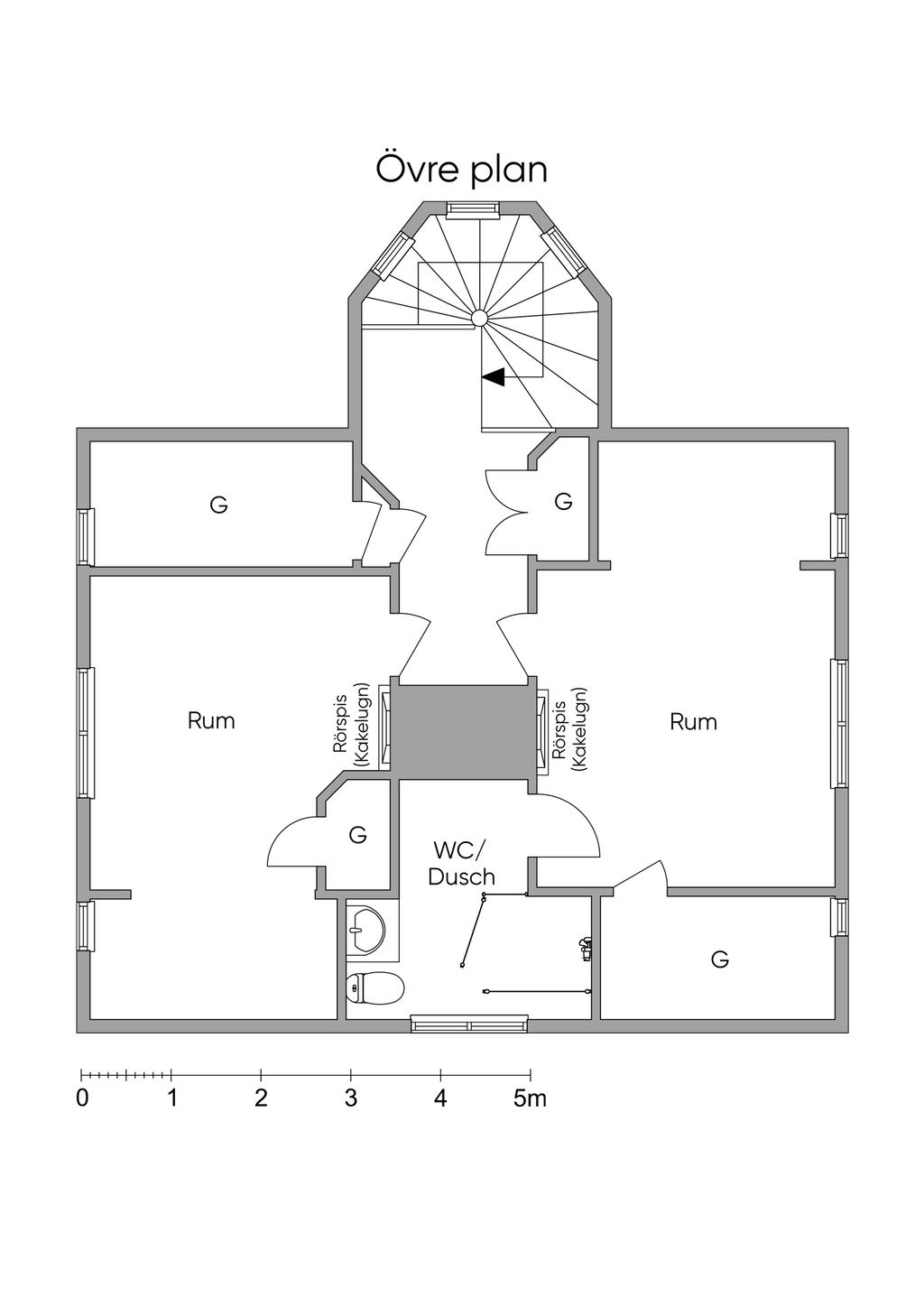 Planritning Ovanvåning