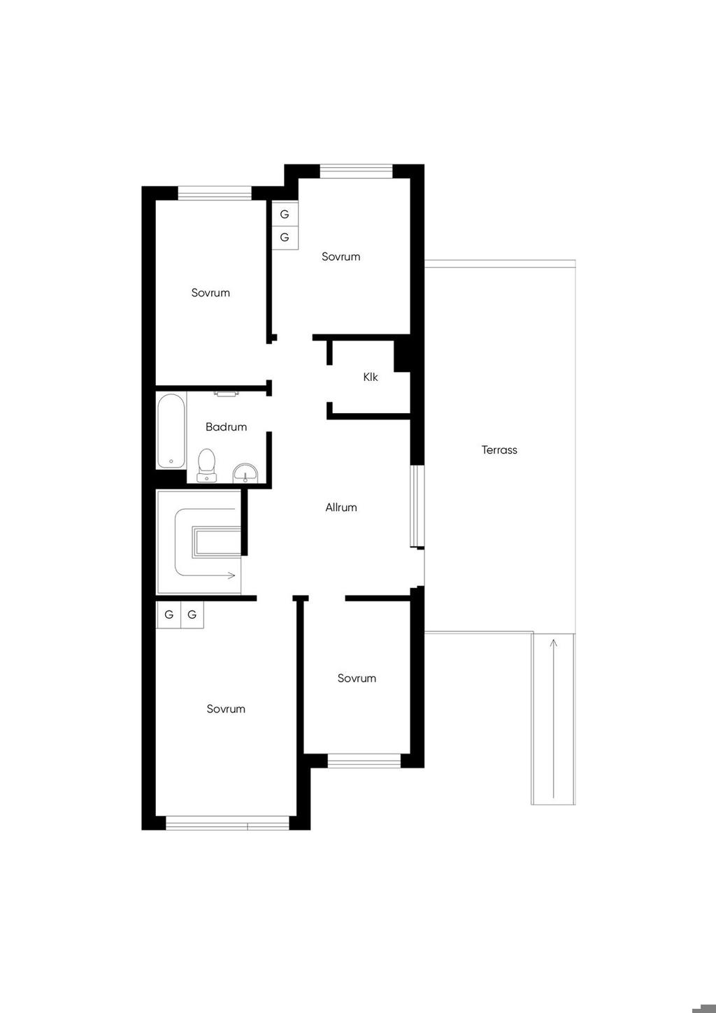 Planlösning övre plan