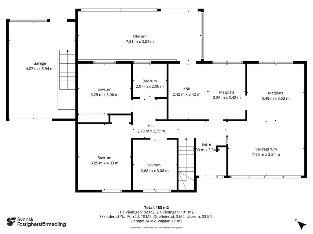 Planlösning boplan med mått