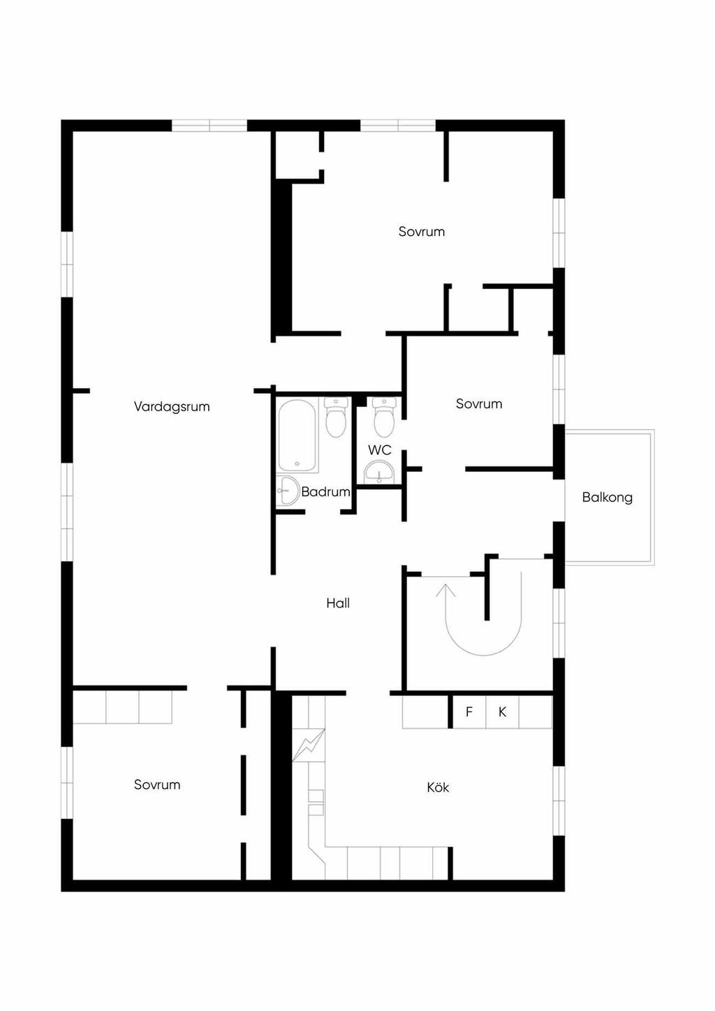 Övre plan (lägenhet 2)