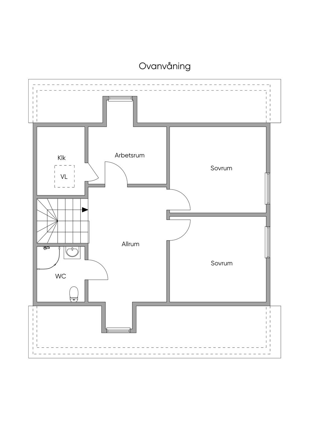 Planlösning 2D ovanvåning