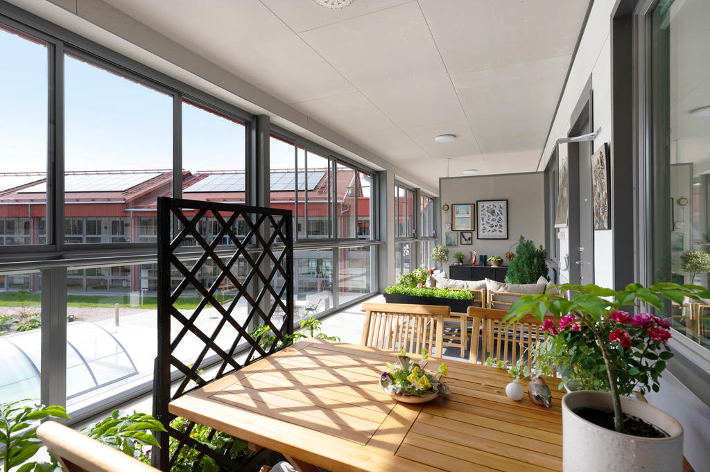 Uteplats på loftgång