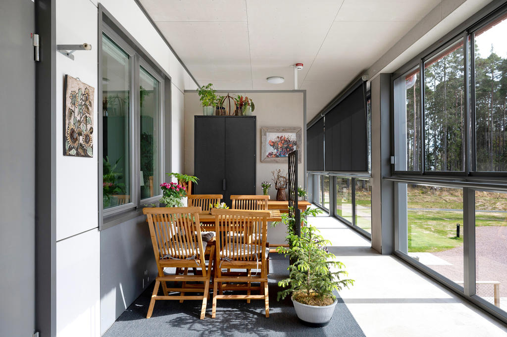 Uteplats på loftgång