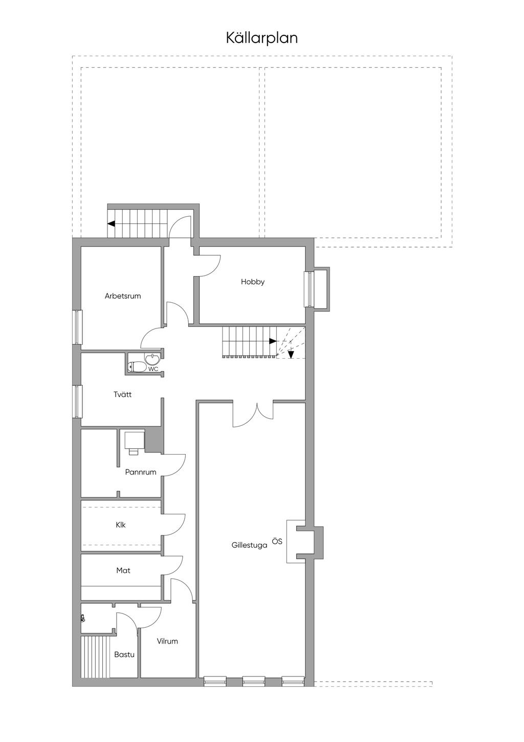 Planritning källarvåning 2D