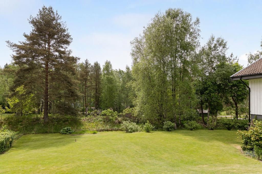 Trädgården med mycket plats för barnlek eller kanske odlingar?
