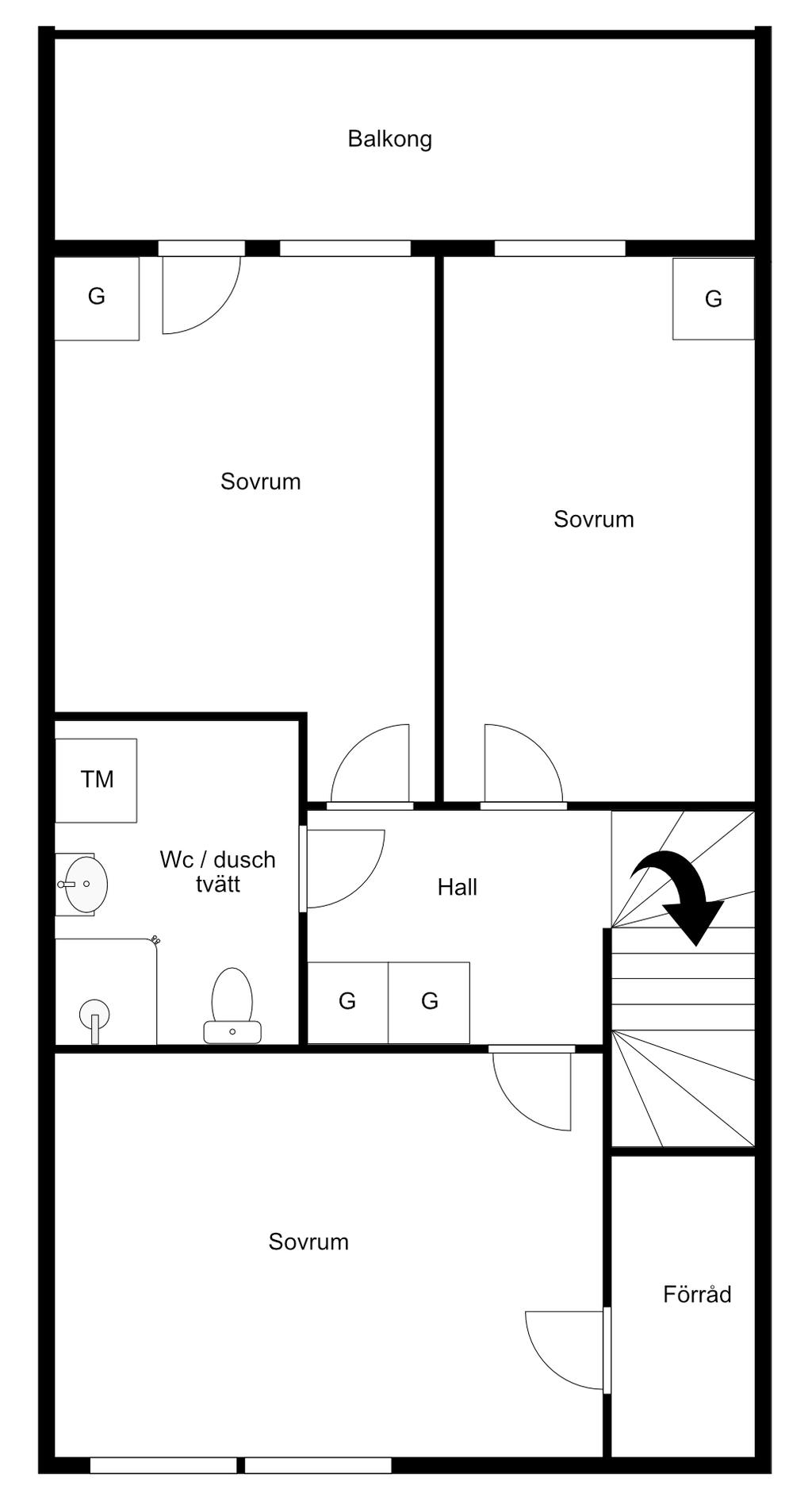 Planlösning övre plan