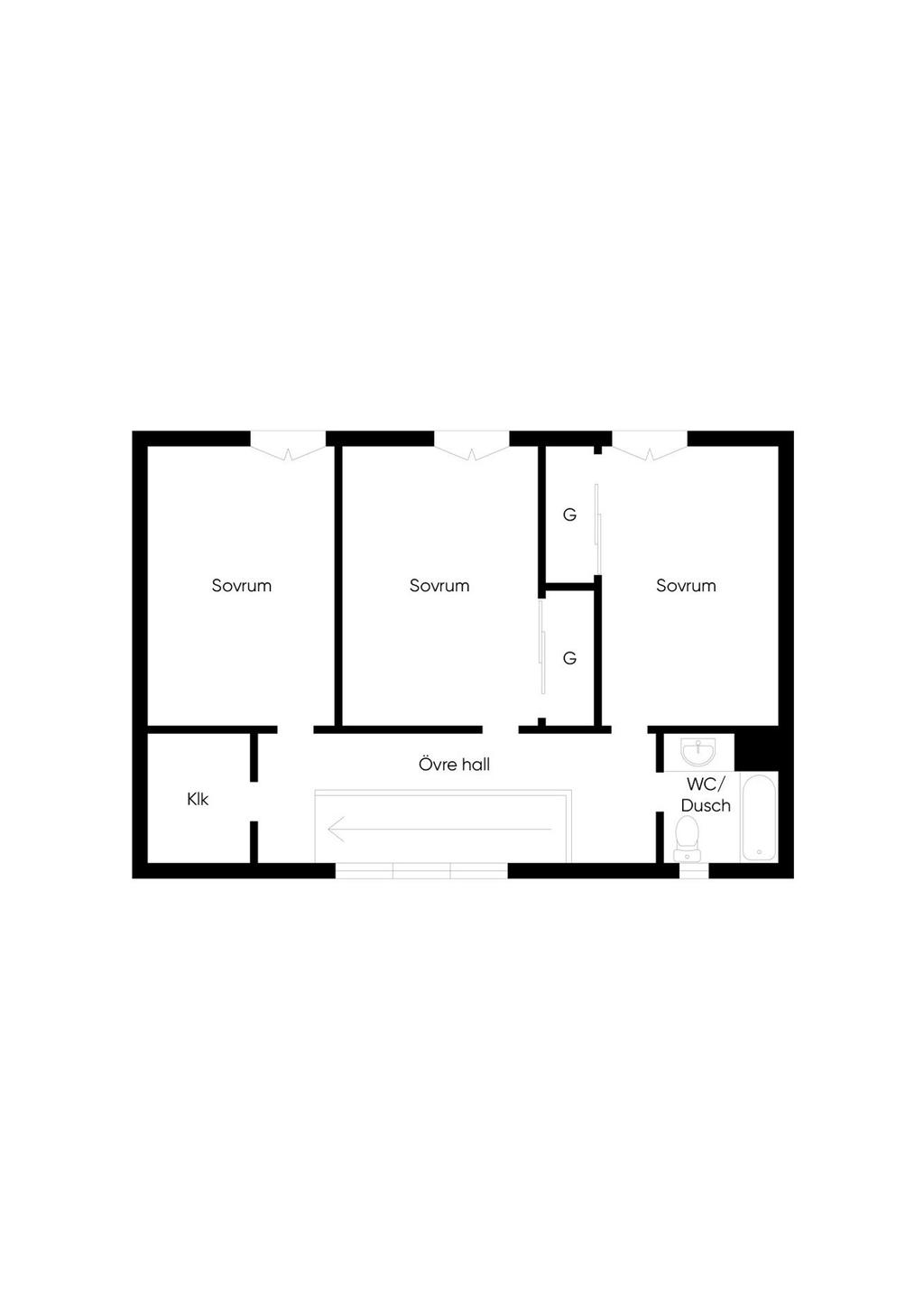 Planlösning övre plan