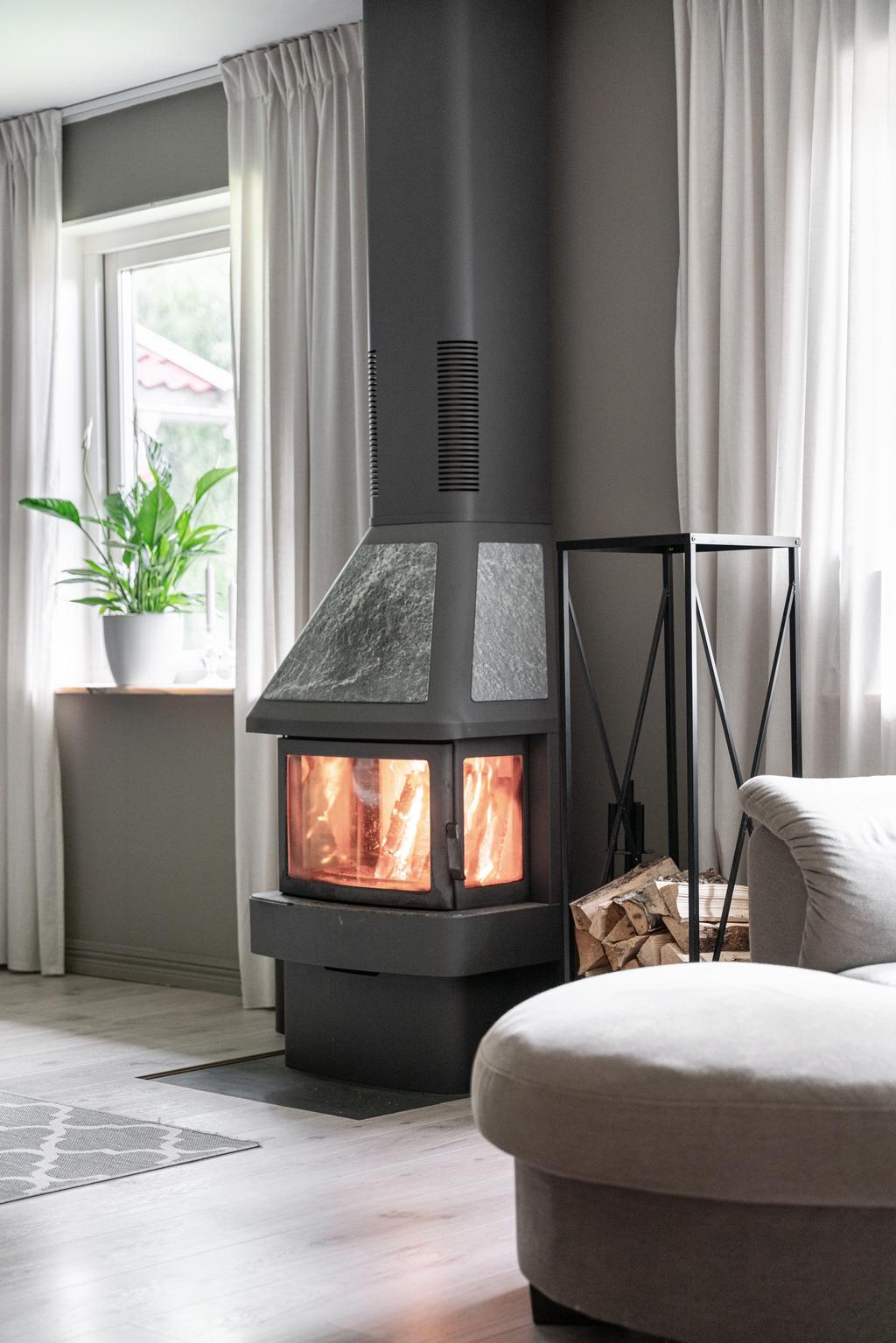 Kaminen i vardagsrummet